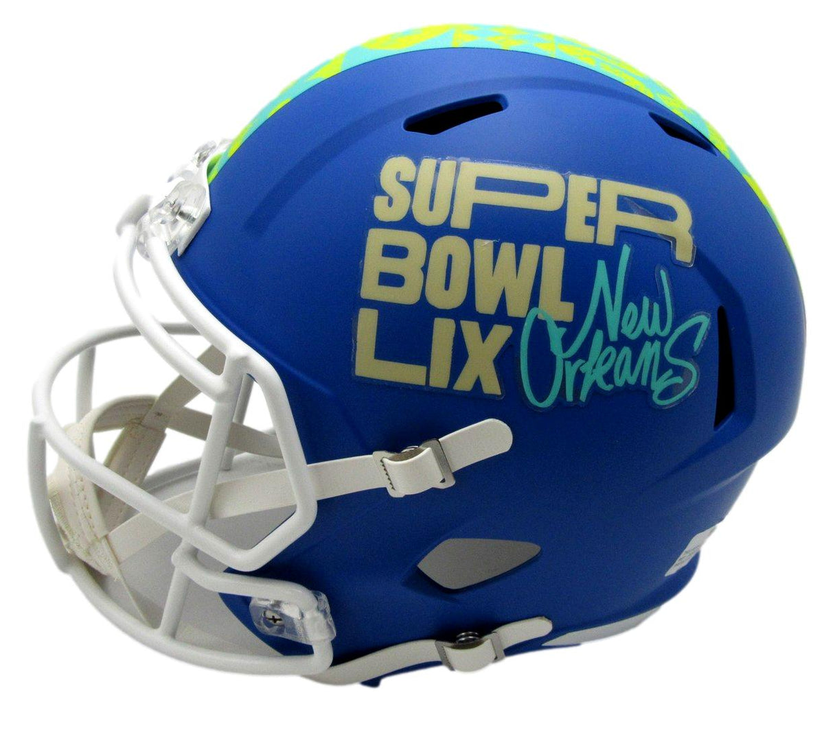 DeVonta Smith Eagles Signed Full Size SB LIX Logo Replica Helmet Beckett 13382