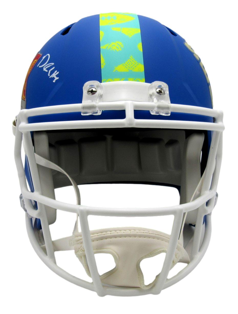 DeVonta Smith Eagles Signed Full Size SB LIX Logo Replica Helmet Beckett 13382