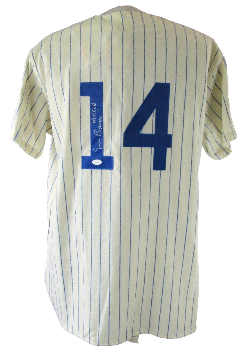 Ernie Banks HOF Signed Cubs Cooperstown Mitchell & Ness Jersey Sz 52 JSA 212698