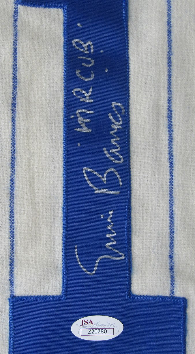 Ernie Banks HOF Signed Cubs Cooperstown Mitchell & Ness Jersey Sz 52 JSA 212698