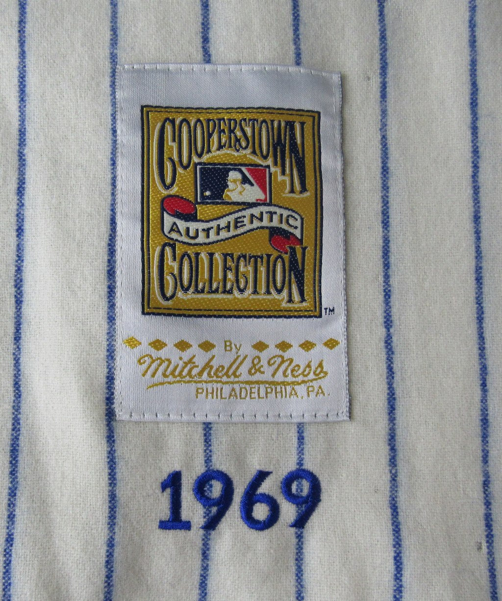 Ernie Banks HOF Signed Cubs Cooperstown Mitchell & Ness Jersey Sz 52 JSA 212698