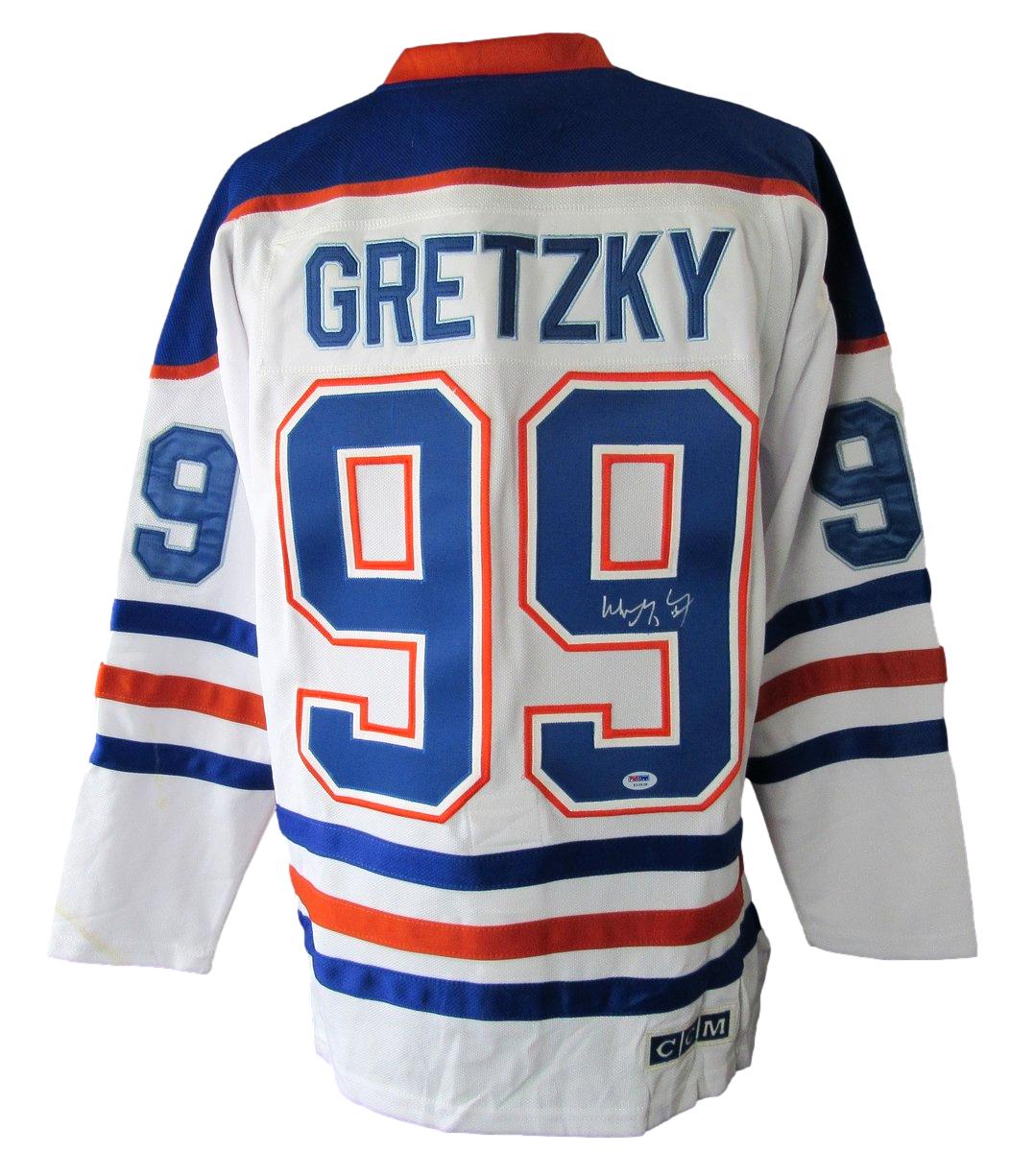 Wayne Gretzky HOF Signed Oilers Official CCM Vintage Hockey Jersey Sz 52 PSA 699