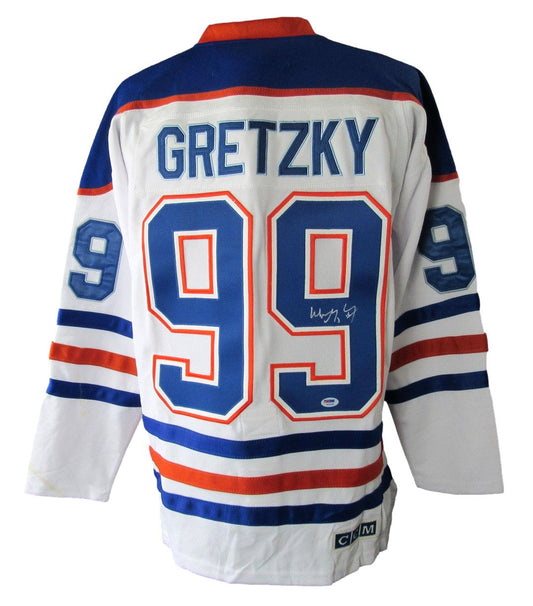 Wayne Gretzky HOF Signed Oilers Official CCM Vintage Hockey Jersey Sz 52 PSA 699