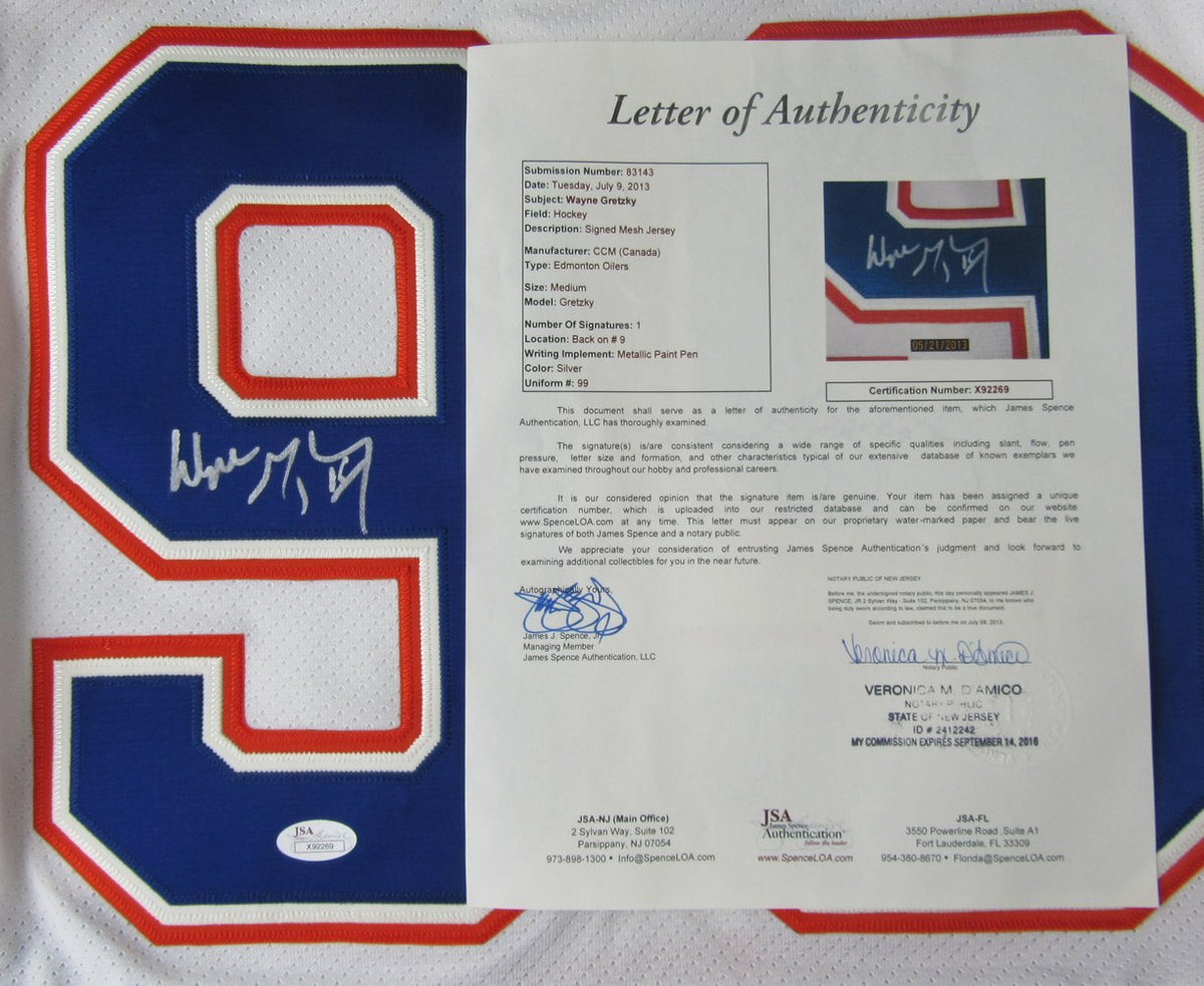 Wayne Gretzky HOF Signed Oilers Official CCM Vintage Hockey Jersey Sz M JSA 700