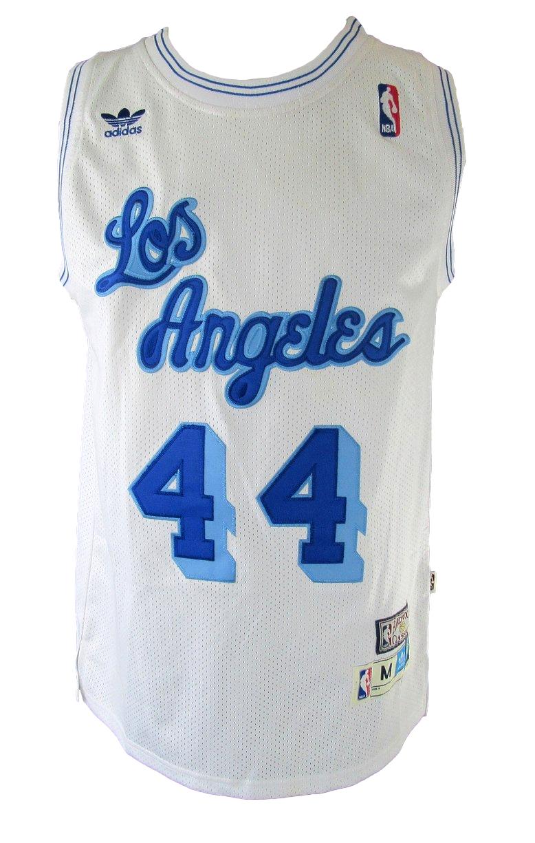 Jerry West HOF Signed Lakers Adidas Hardwood Classics Jersey Sz M JSA 212703