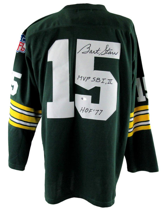 Bart Starr HOF Signed & Insc Packers Mitchell & Ness Jersey Sz 50 Tri-Star 12741