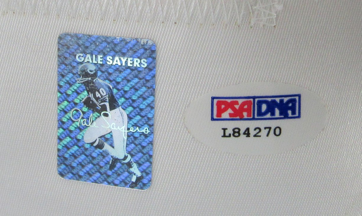 Gale Sayers HOF Signed & Insc HOF 77 Bears Custom Jersey Sz XL PSA 212742