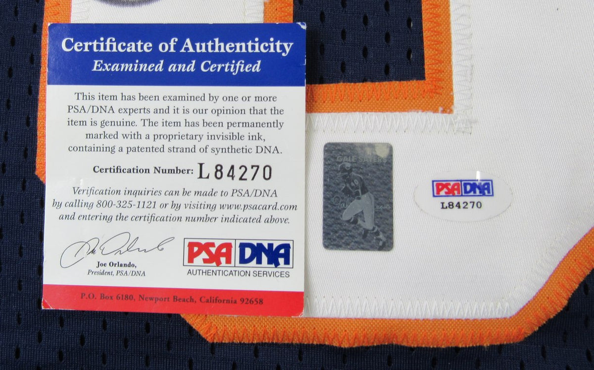Gale Sayers HOF Signed & Insc HOF 77 Bears Custom Jersey Sz XL PSA 212742