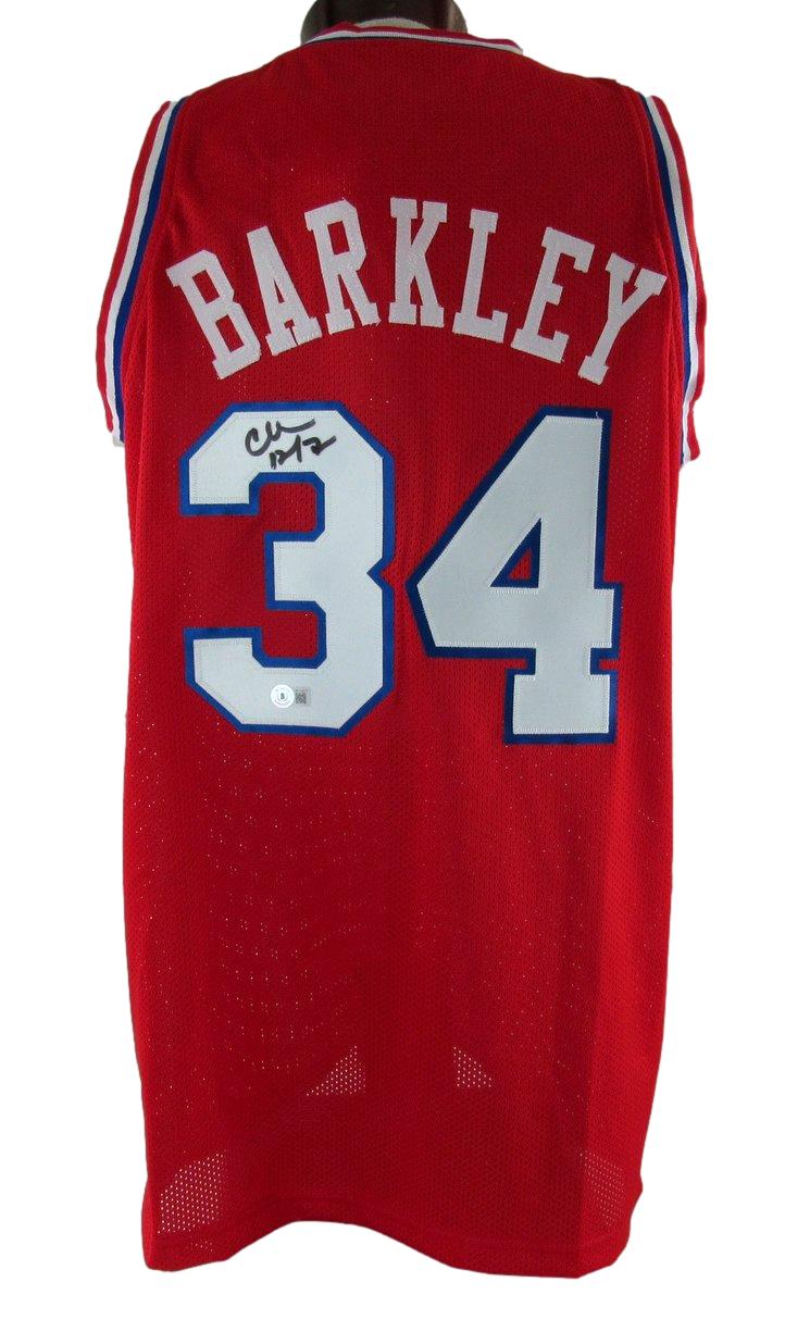Charles Barkley HOF Signed/Autographed Sixers Custom Jersey Sz XL BAS 212771