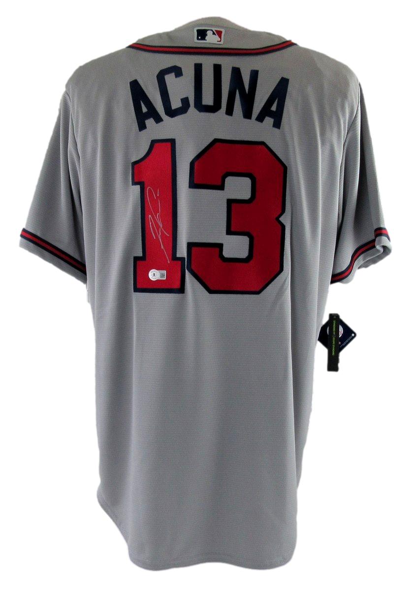 Ronald Acuna Signed/Autographed Braves Nike Jersey Sz L BAS 212764