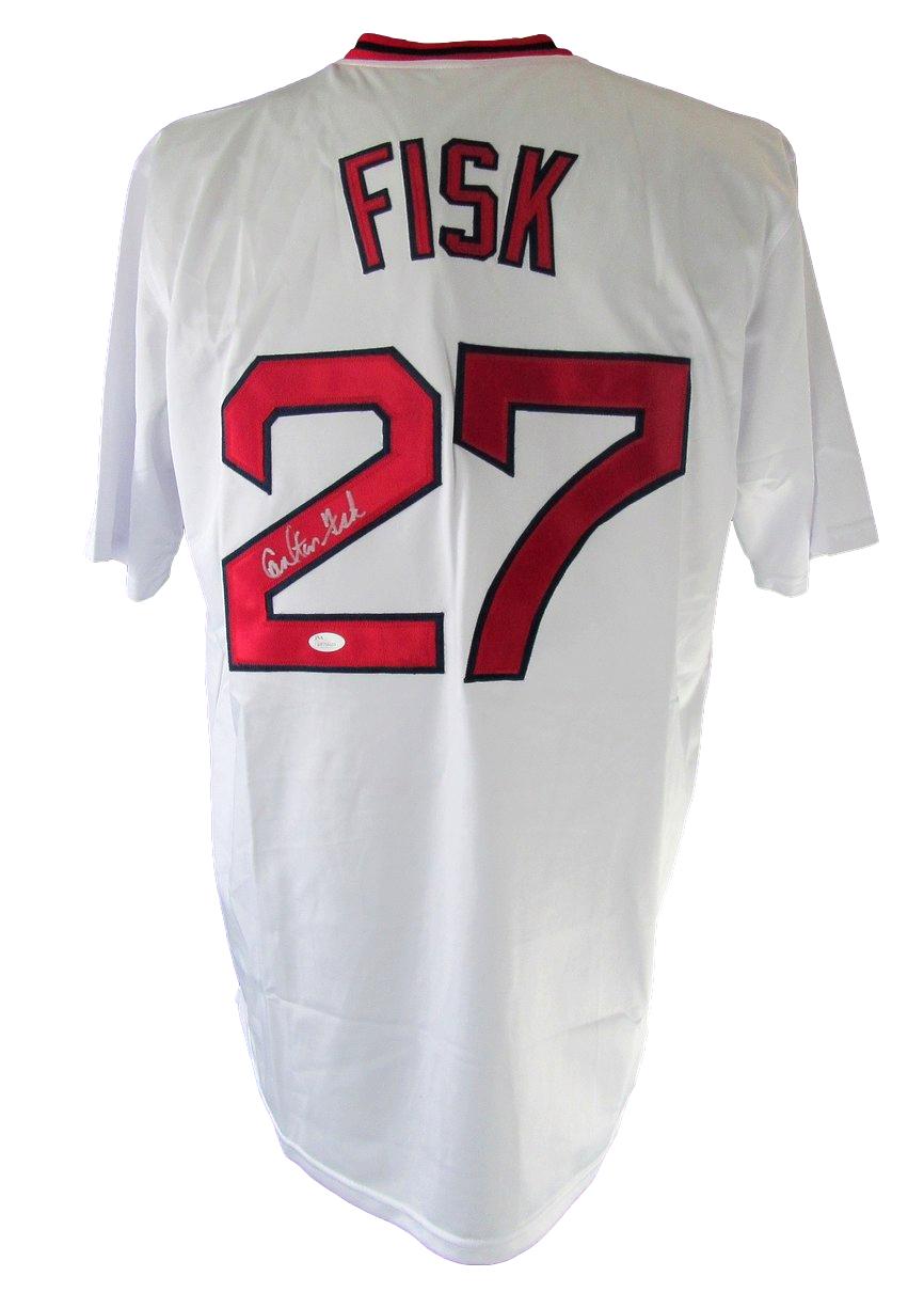 Carlton Fisk HOF Signed/Autographed Red Sox Custom Jersey Sz XL JSA 212705
