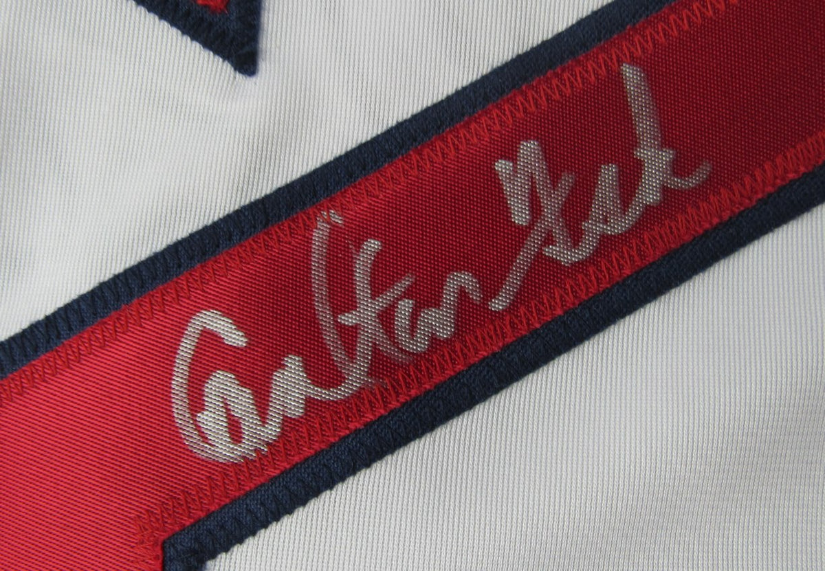 Carlton Fisk HOF Signed/Autographed Red Sox Custom Jersey Sz XL JSA 212705
