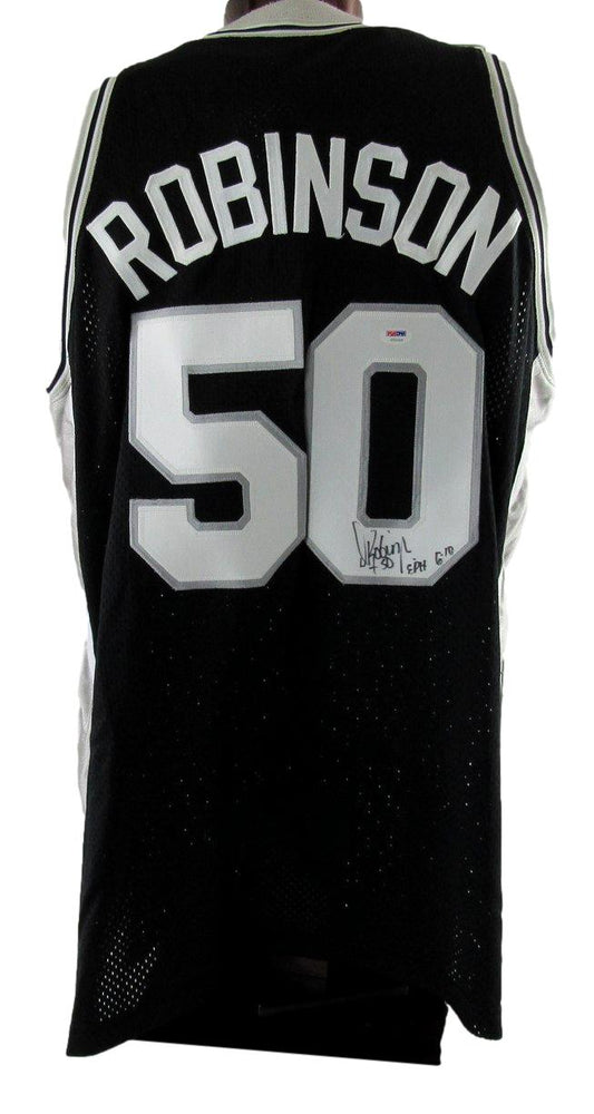 David Robinson HOF Signed & Inscribed Spurs Nike Jersey Sz 50 PSA 212747
