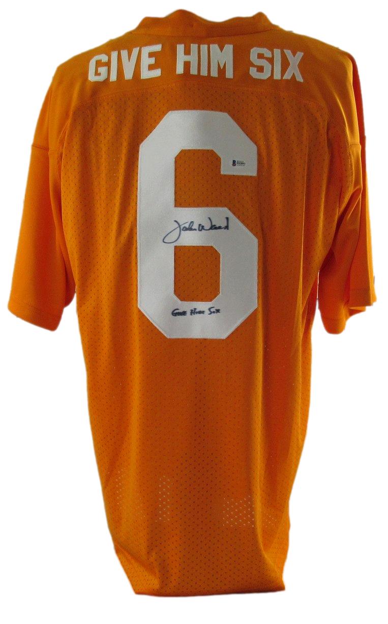 John Ward Signed "Give Him Six" Tennessee Vols Adidas Jersey Sz XL BAS 212748