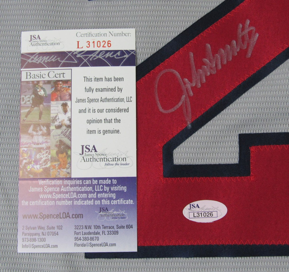 John Smoltz HOF Signed/Autographed Braves Nike Jersey Sz L JSA 212754