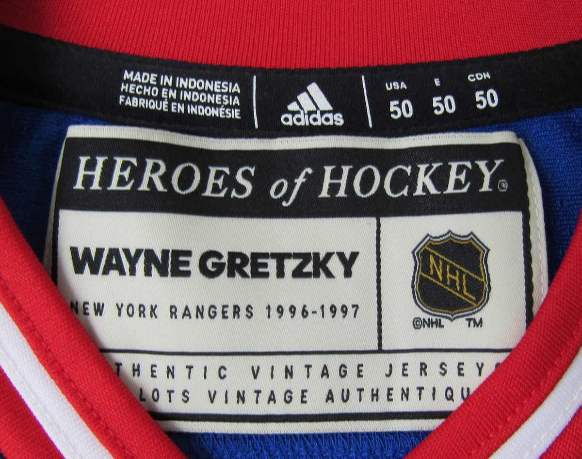 Wayne Gretzky HOF Signed Rangers Heroes of Hockey Adidas Jersey Sz 50 PSA 212755