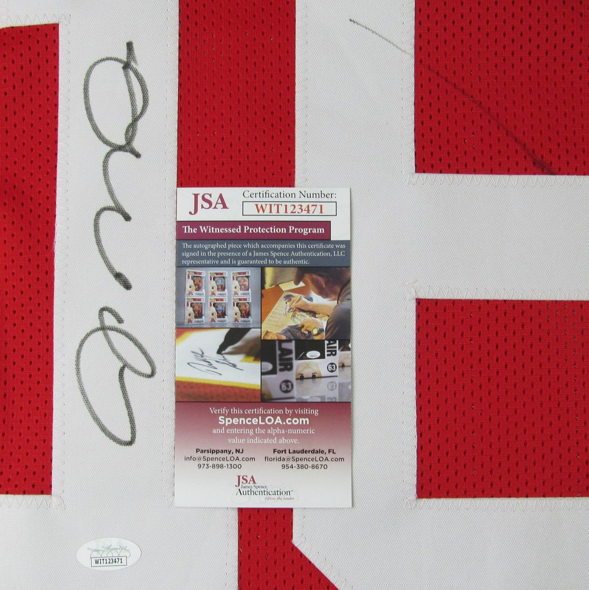 Joe Montana HOF Signed 49ers Custom Jersey Sz XL JSA 212756