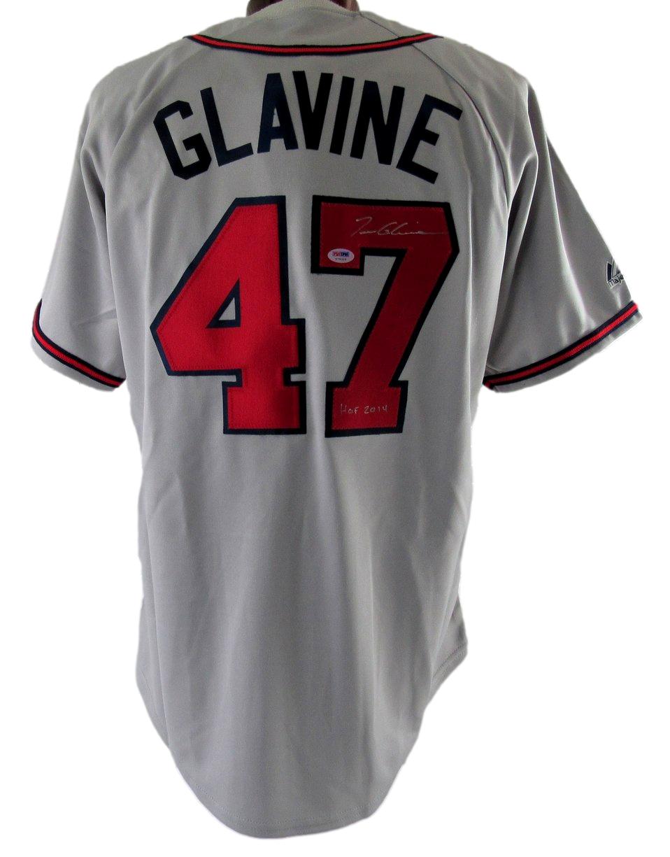 Tom Glavine HOF Signed Braves Majestic Athletic Jersey Sz L PSA 212757