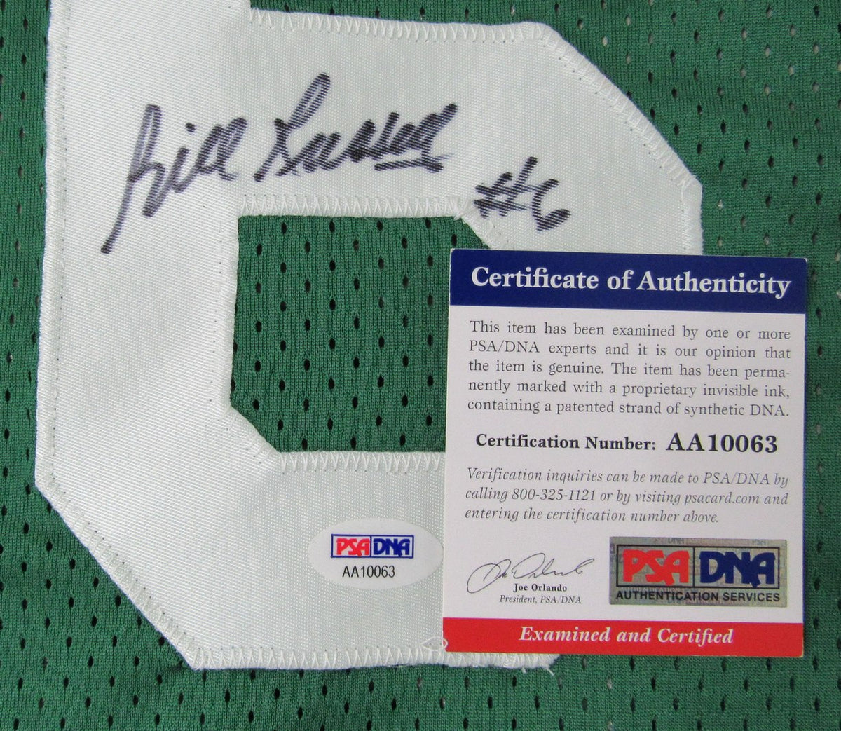 Bill Russell HOF Signed Celtics Mitchell & Ness Jersey Sz 44 L PSA 212758