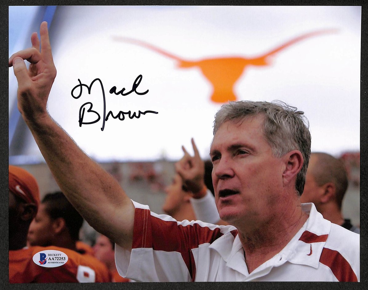 Mack Brown Signed/Autographed 8x10 Photo Texas Longhorns BAS 213741