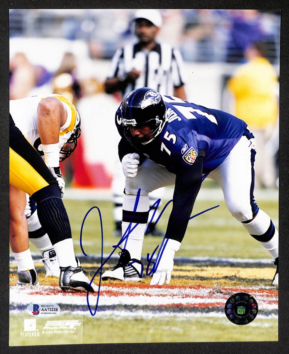 Jonathan Ogden HOF Signed/Autographed 8x10 Photo Ravens BAS 213744