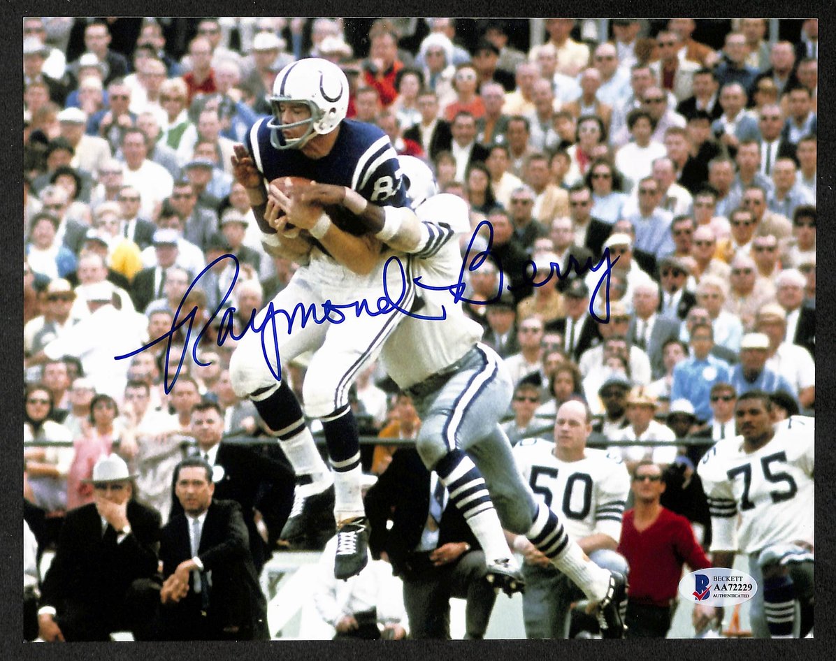 Raymond Berry HOF Signed/Autographed 8x10 Photo Colts BAS 213745