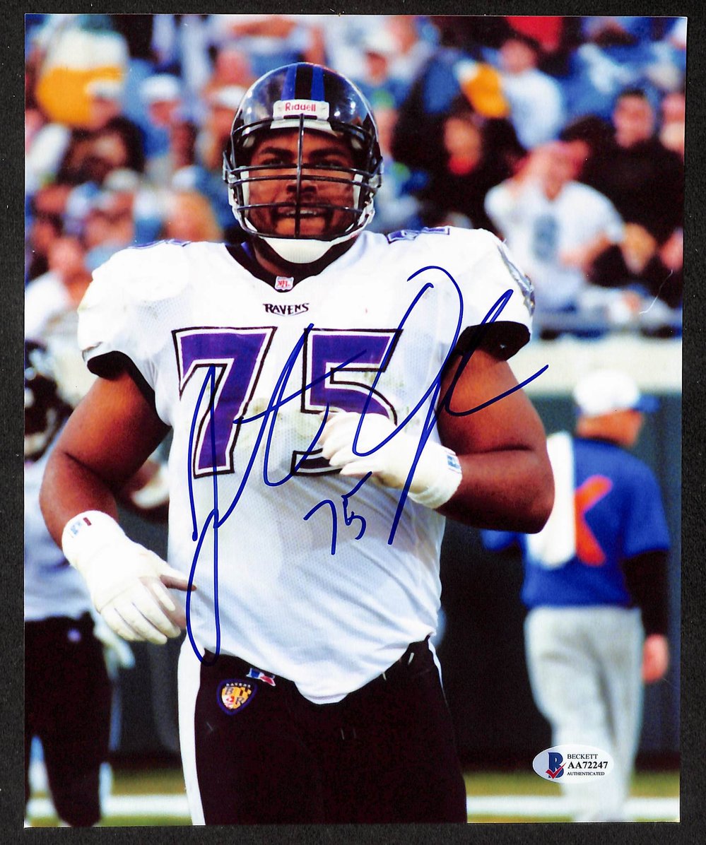 Jonathan Ogden HOF Signed/Autographed 8x10 Photo Ravens BAS 213754