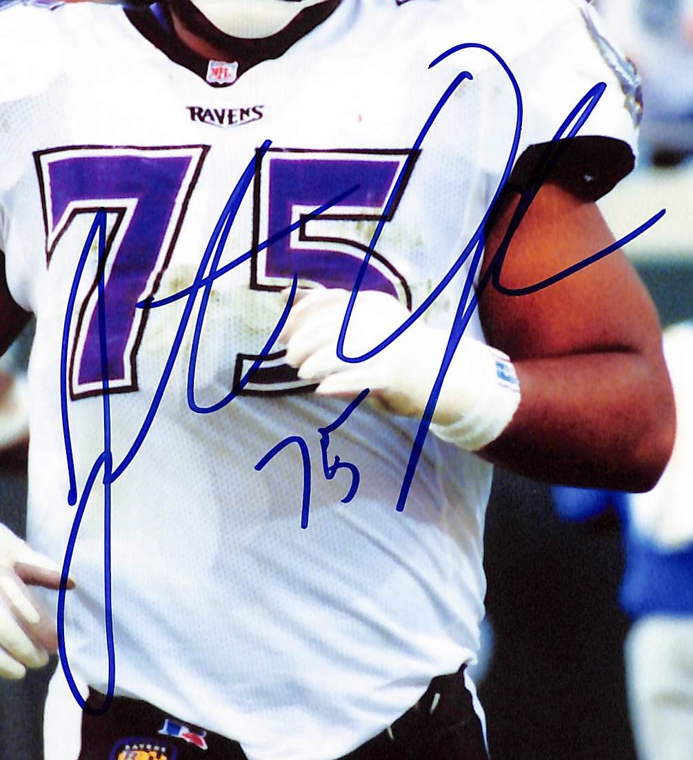 Jonathan Ogden HOF Signed/Autographed 8x10 Photo Ravens BAS 213754