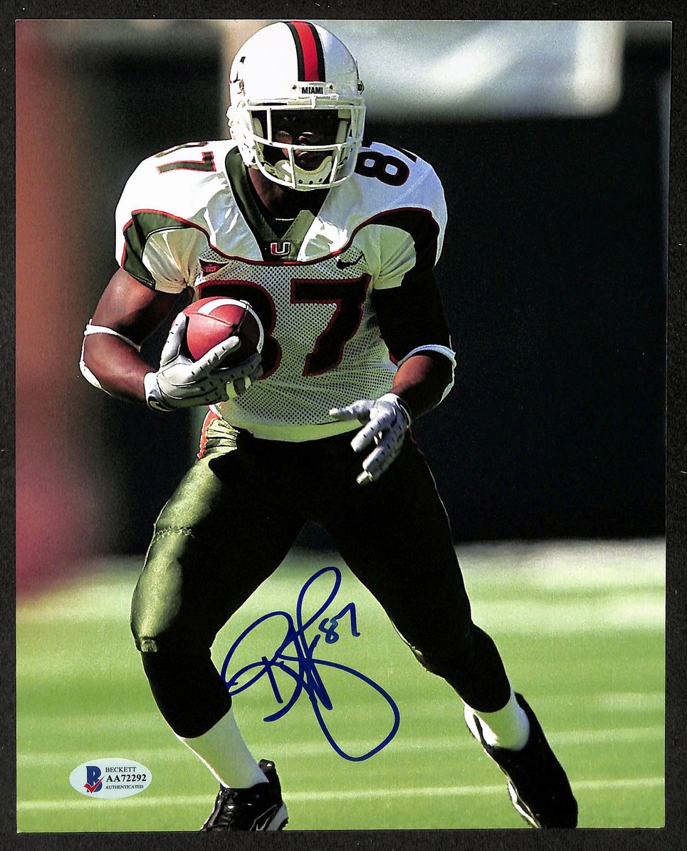 Reggie Wayne Signed/Autographed 8x10 Photo Miami Hurricanes BAS 213767