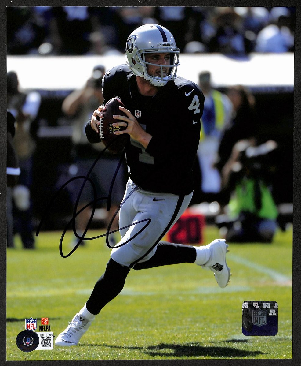 Derek Carr Signed/Autographed 8x10 Photo Raiders BAS 213781