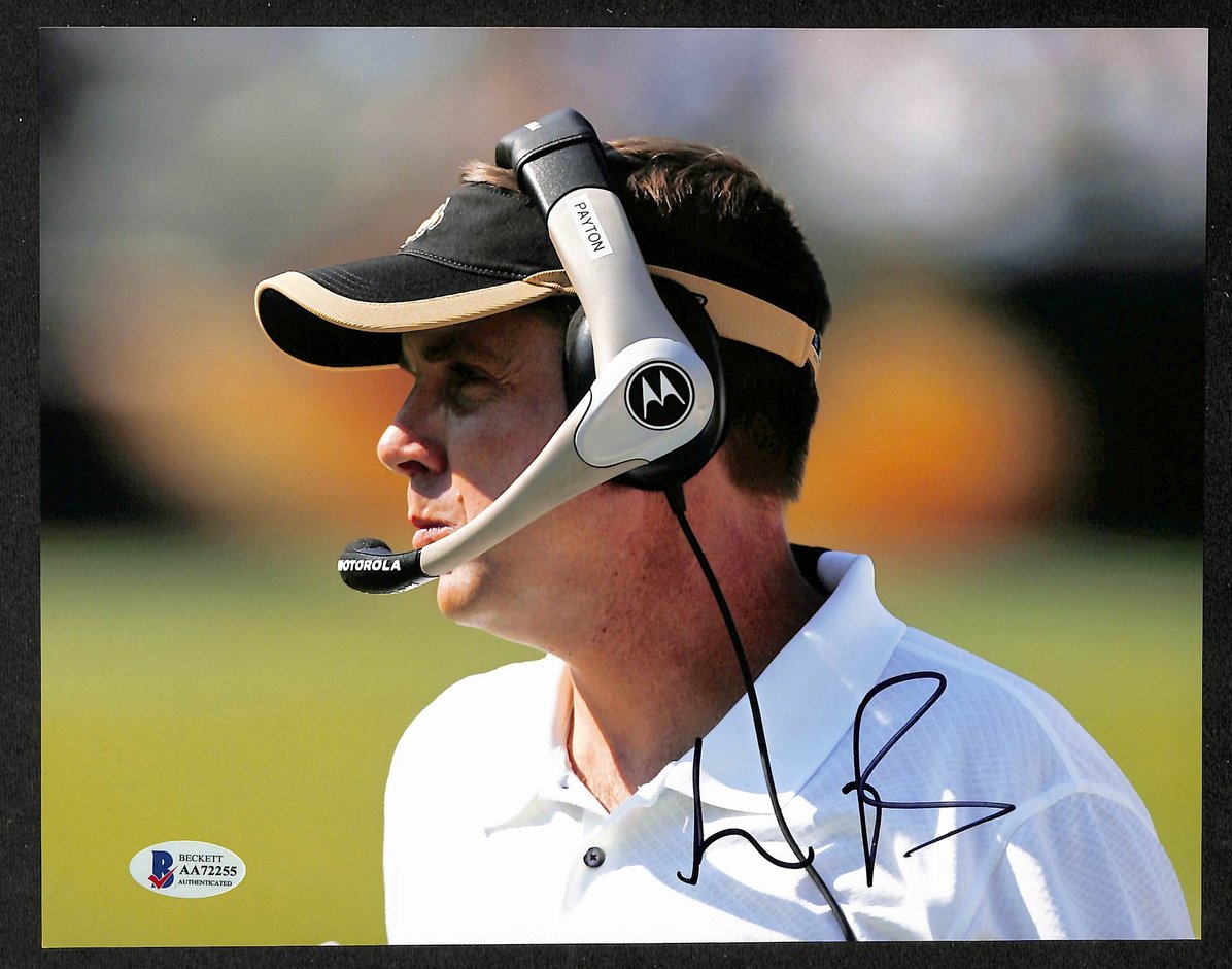 Sean Payton Signed/Autographed 8x10 Photo Saints BAS 213783