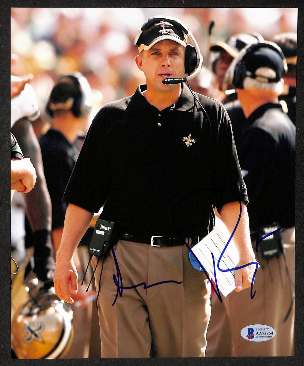 Sean Payton Signed/Autographed 8x10 Photo Saints BAS 213784