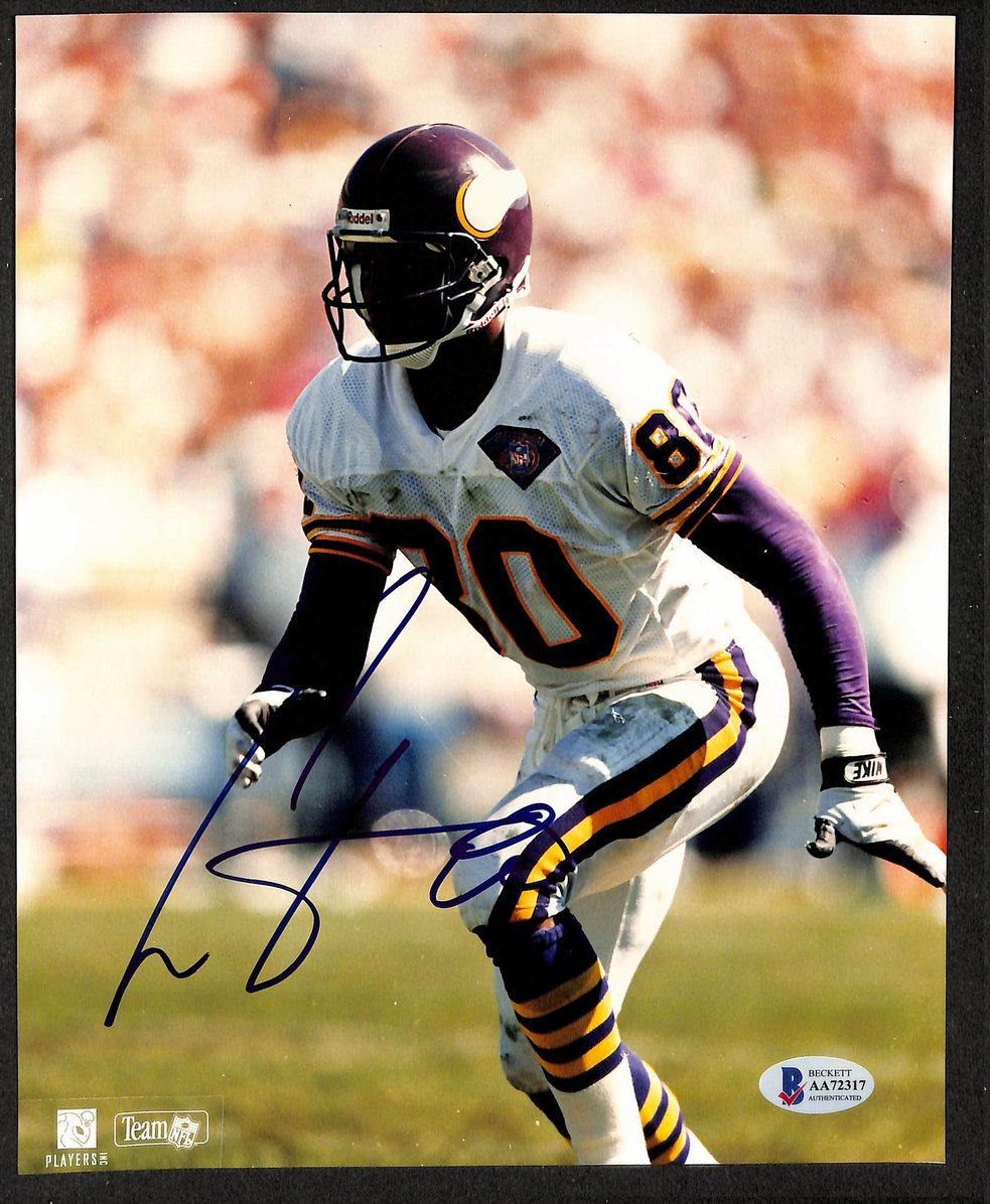 Cris Carter HOF Signed/Autographed 8x10 Photo Vikings BAS 213795