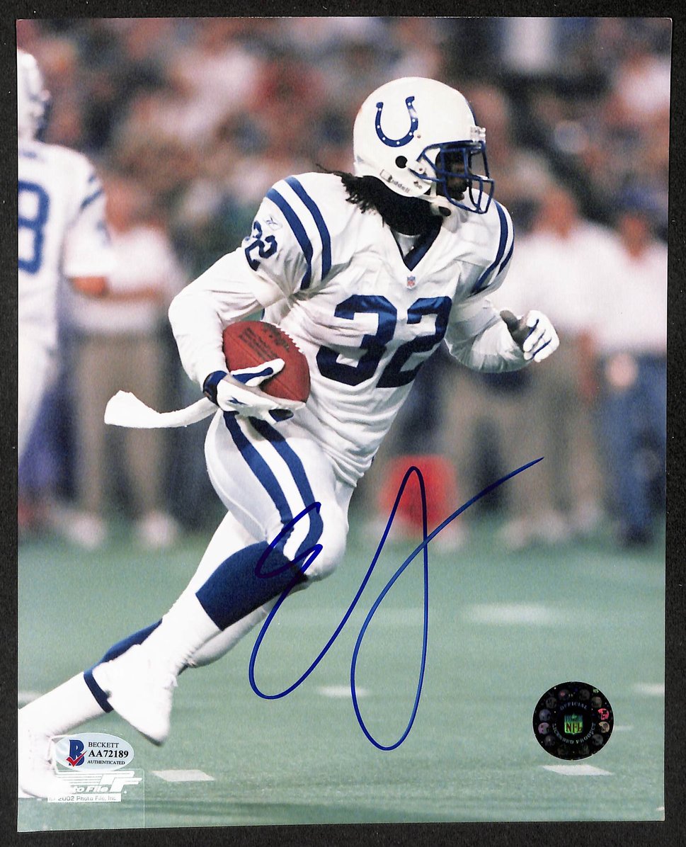 Edgerrin James Signed/Autographed 8x10 Photo Colts BAS 213796