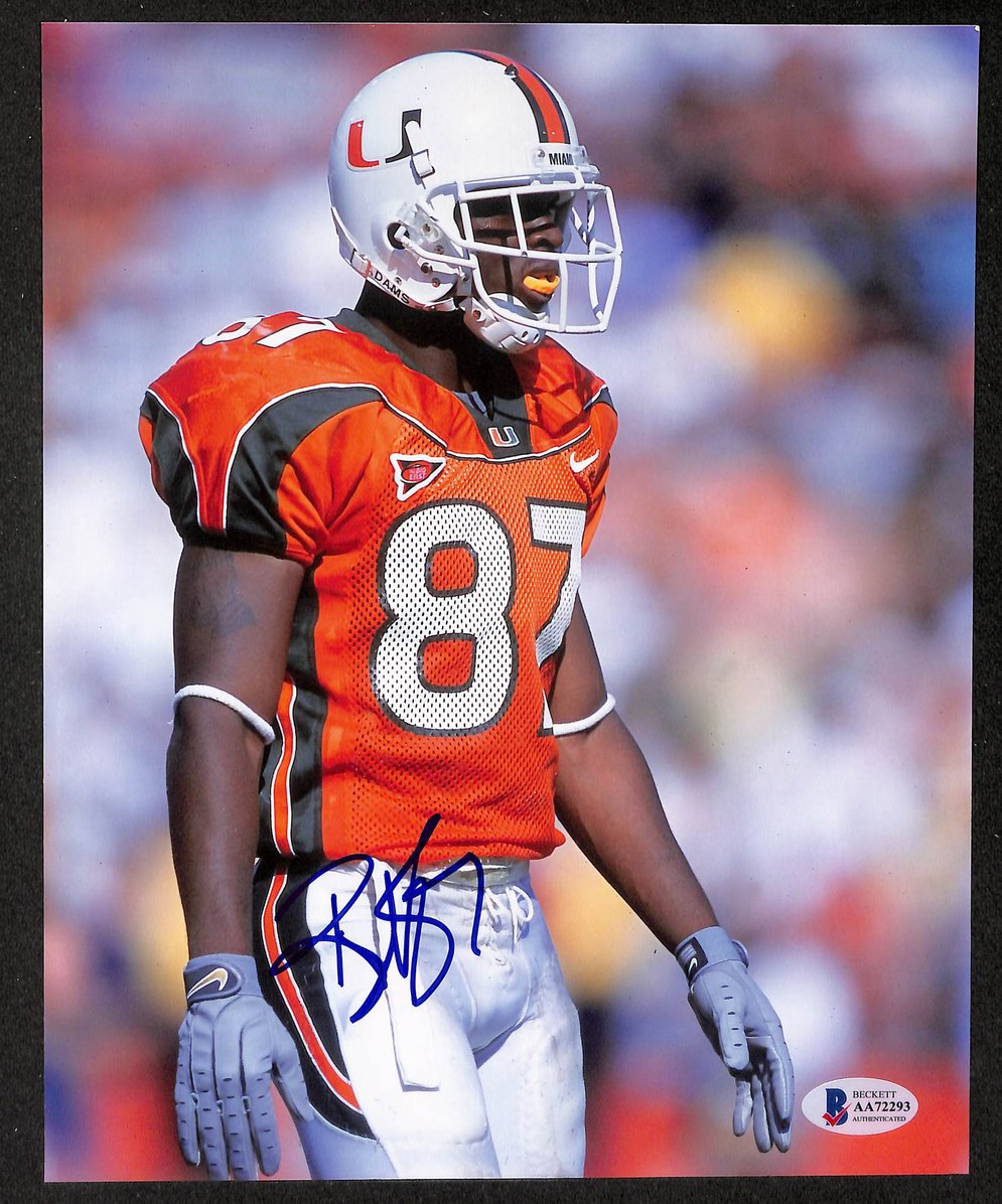 Reggie Wayne Signed/Autographed 8x10 Photo Miami Hurricanes JSA 213810