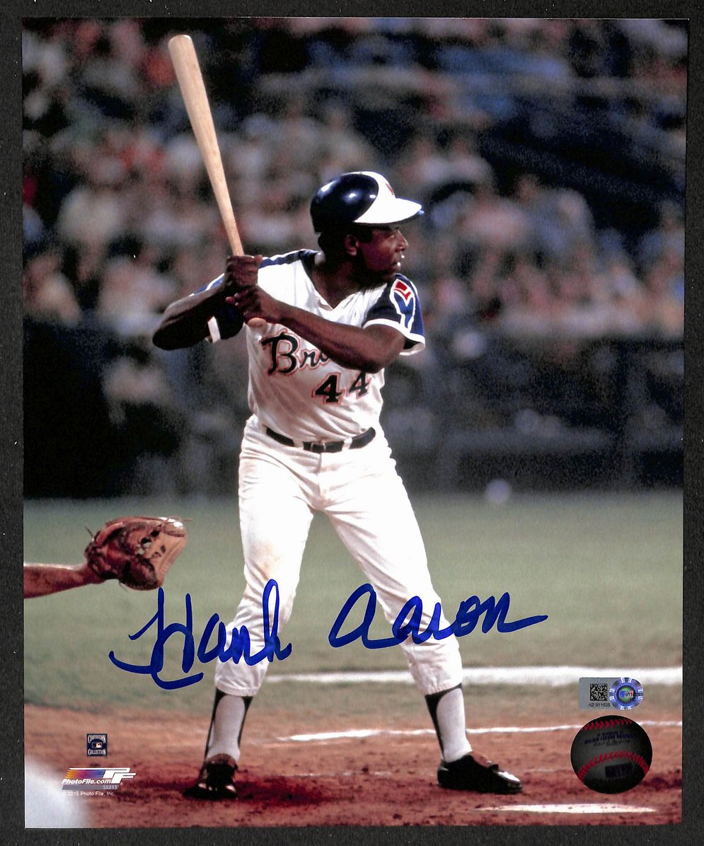 Hank Aaron HOF Signed/Autographed 8x10 Photo Braves MLB Holo 213653