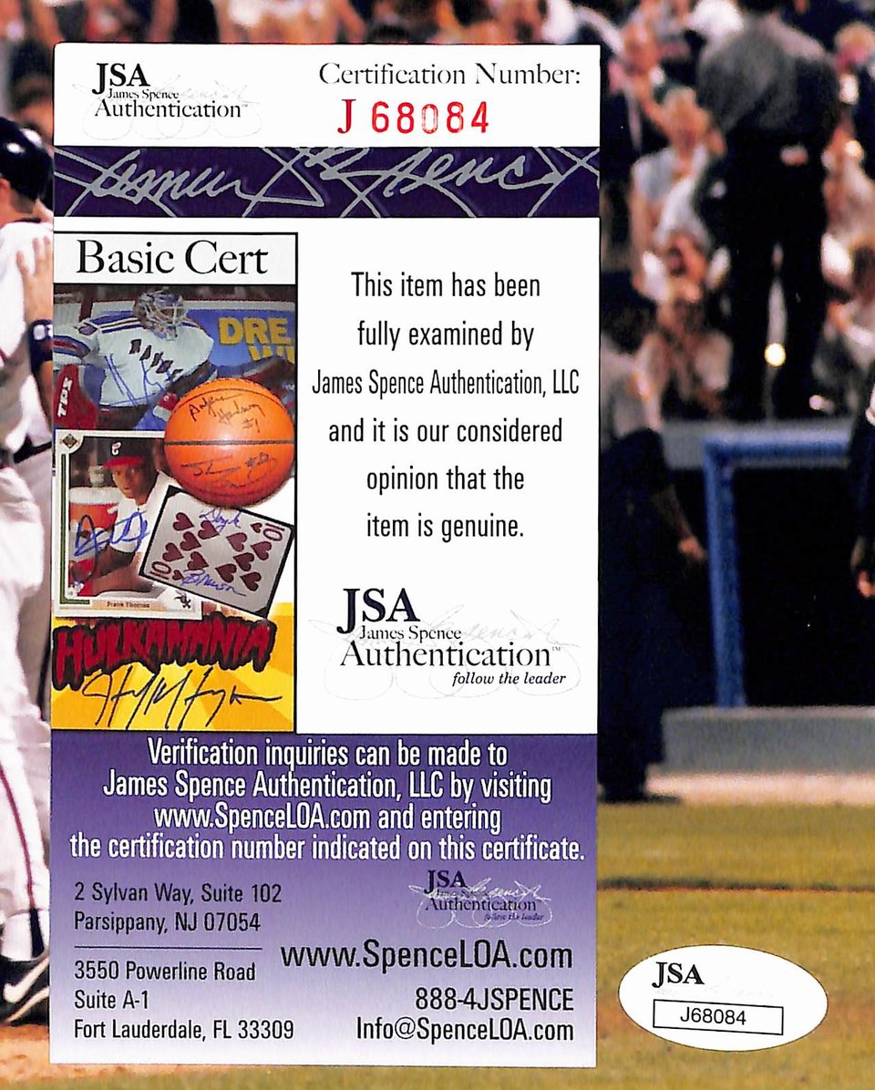 Maddux Smoltz Glavine HOF Signed/Autographed 8x10 Photo 1995 Braves JSA 213668