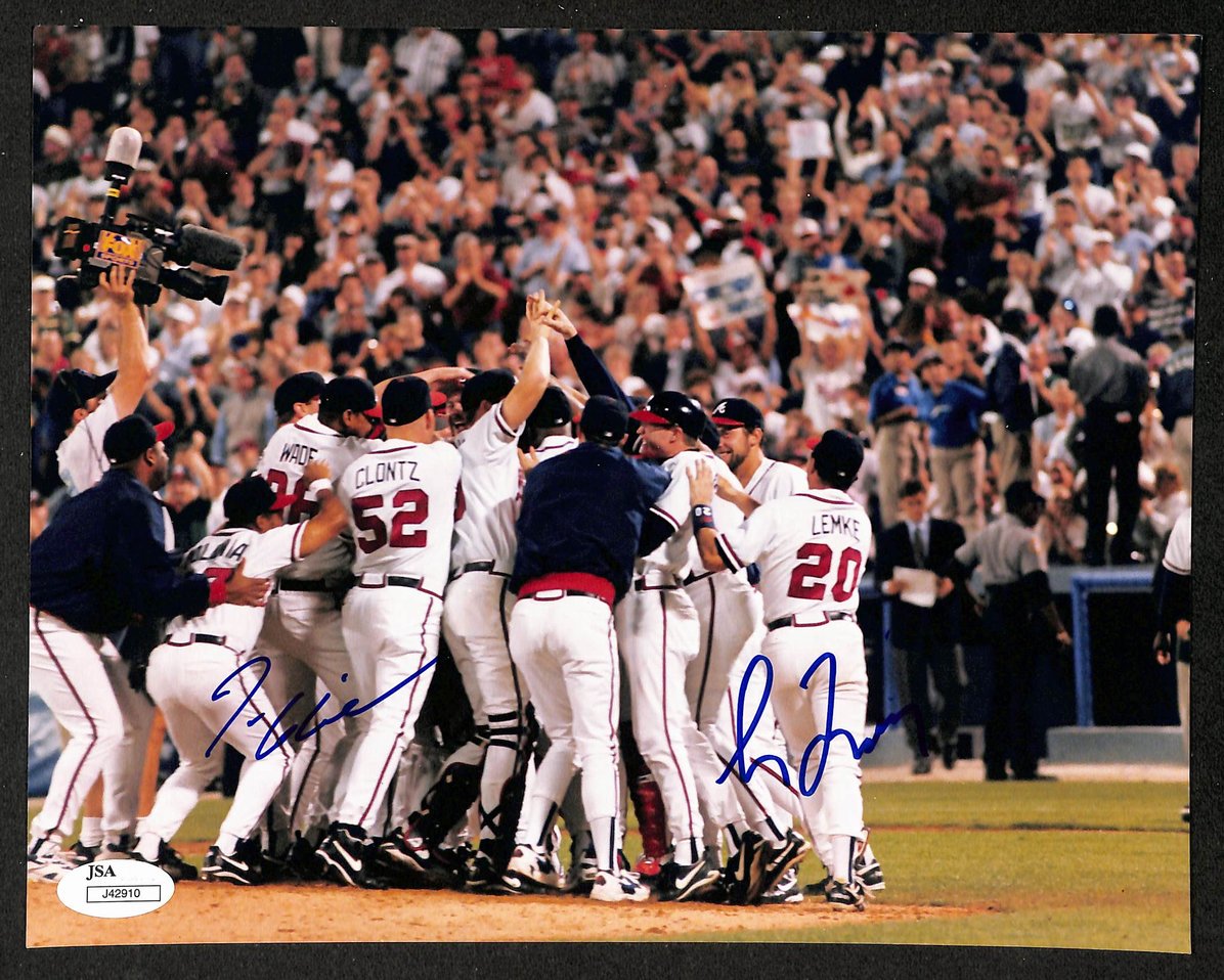 Greg Maddux & Tom Glavine HOF Signed/Auto 8x10 Photo 1995 Braves JSA 213669