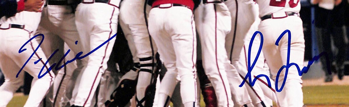Greg Maddux & Tom Glavine HOF Signed/Auto 8x10 Photo 1995 Braves JSA 213669