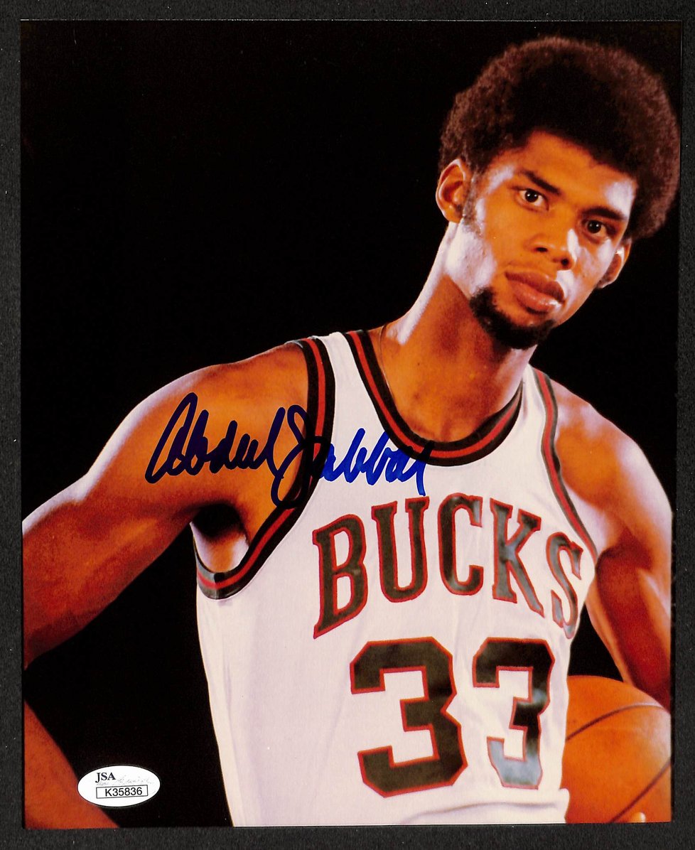 Kareem Abdul-Jabbar HOF Signed/Autographed 8x10 Photo Bucks JSA 213675