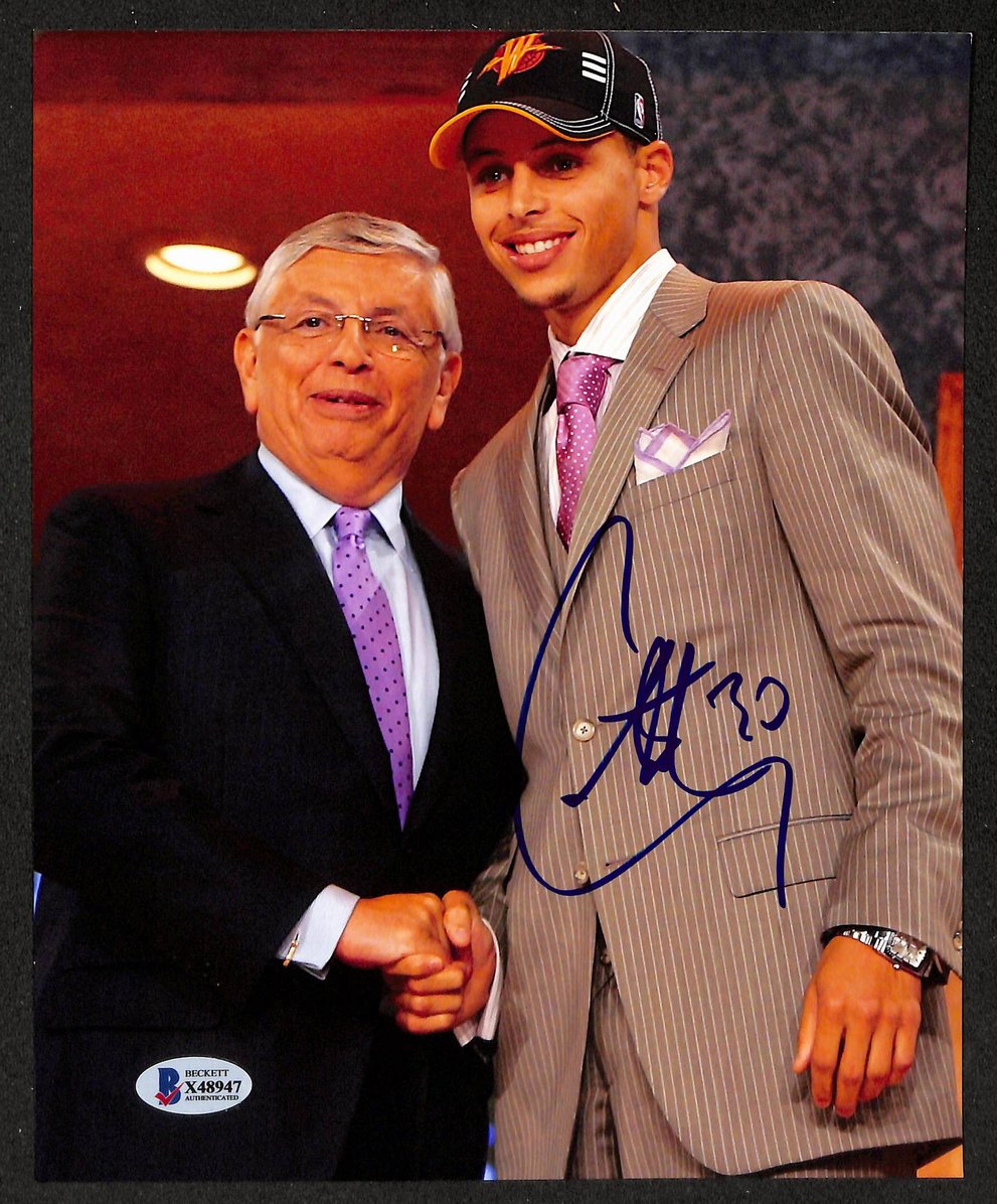 Stephen Curry Signed/Autographed 8x10 Photo Warriors Early Sig BAS 213676