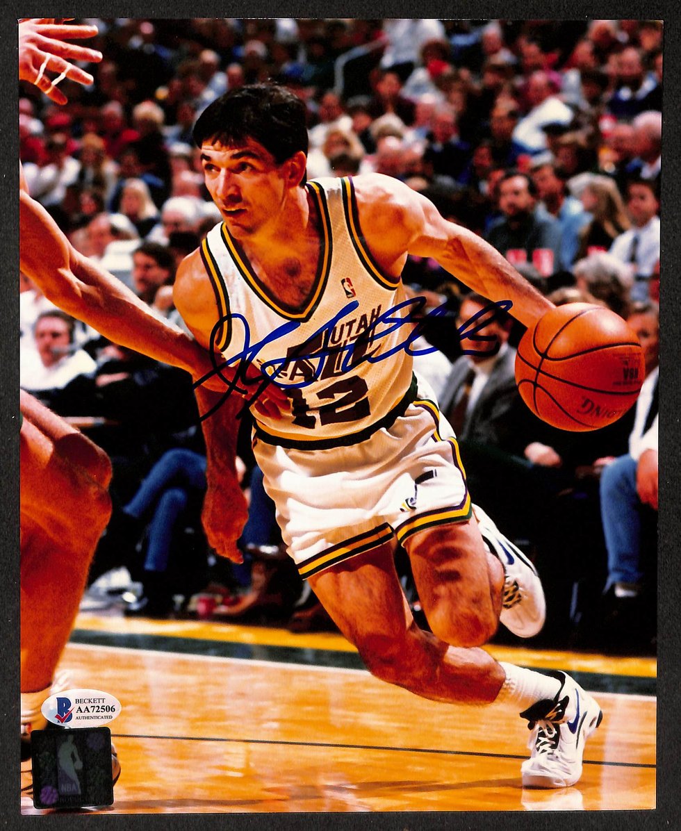 John Stockton HOF Signed/Autographed 8x10 Photo Jazz BAS 213681