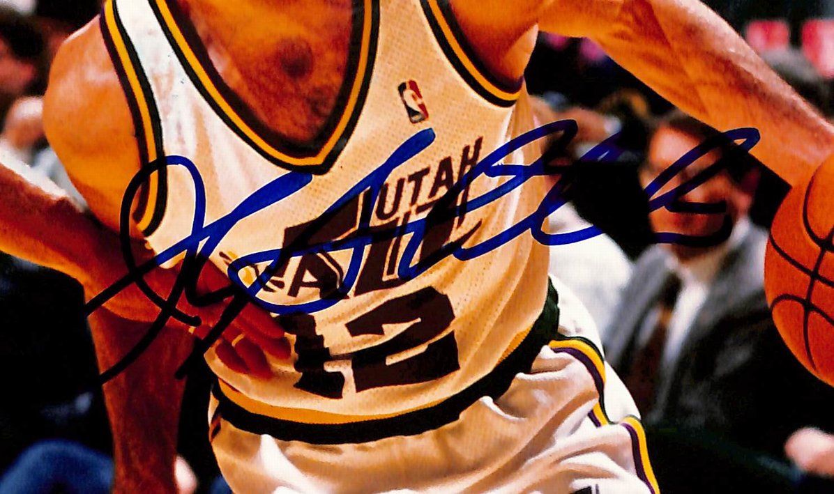 John Stockton HOF Signed/Autographed 8x10 Photo Jazz BAS 213681