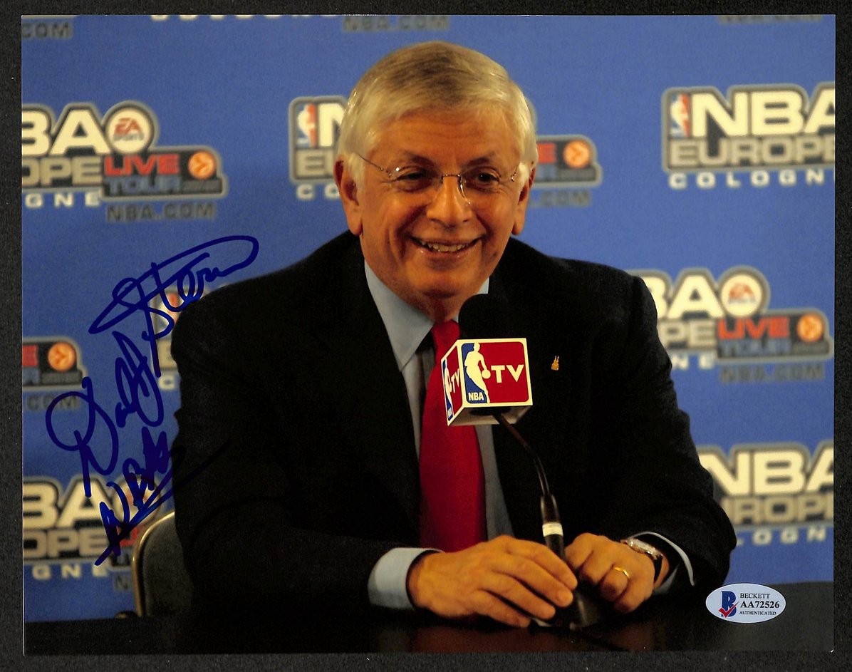 David Stern HOF Signed/Autographed 8x10 Photo NBA Commissioner BAS 213685