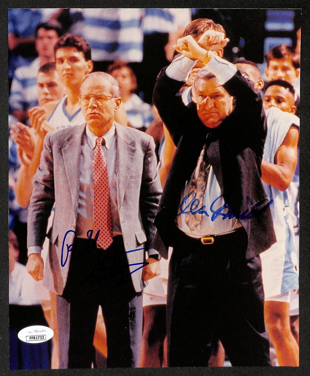 Dean Smith & Bill Guthridge Signed/Auto 8x10 Photo UNC Tar Heels JSA 213687