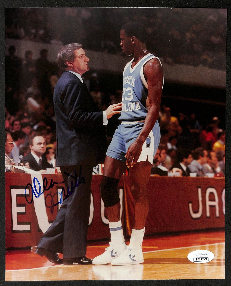 Dean Smith Signed/Autographed 8x10 Photo UNC Tar Heels w/ Jordan JSA 213706