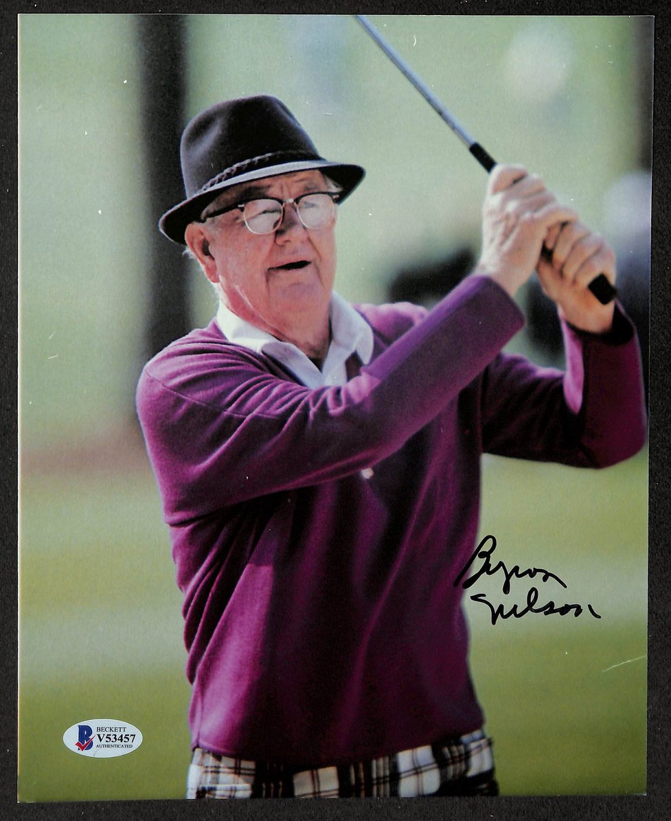 Byron Nelson Signed/Autographed 8x10 Photo PGA Golf BAS 213714