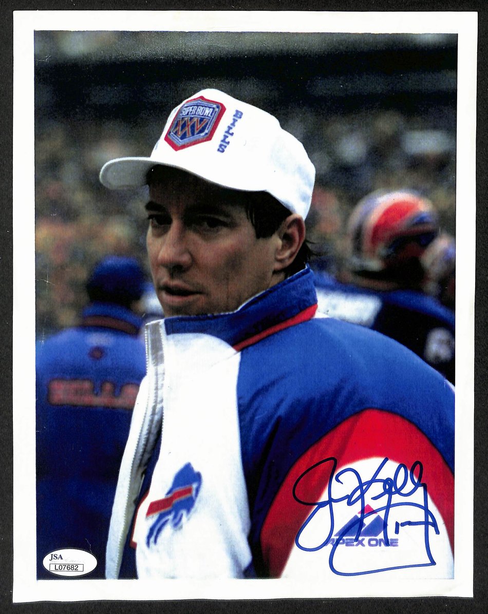 Jim Kelly HOF Signed/Autographed 8.5x11 Photo Buffalo Bills JSA 213843