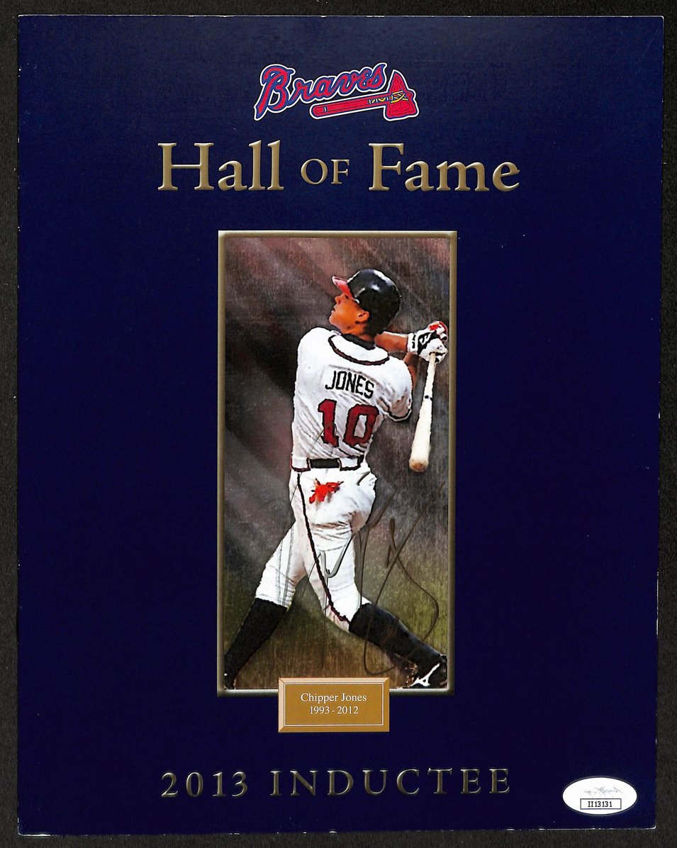 Chipper Jones HOF Signed/Autographed 2013 Braves HOF Program JSA 213856