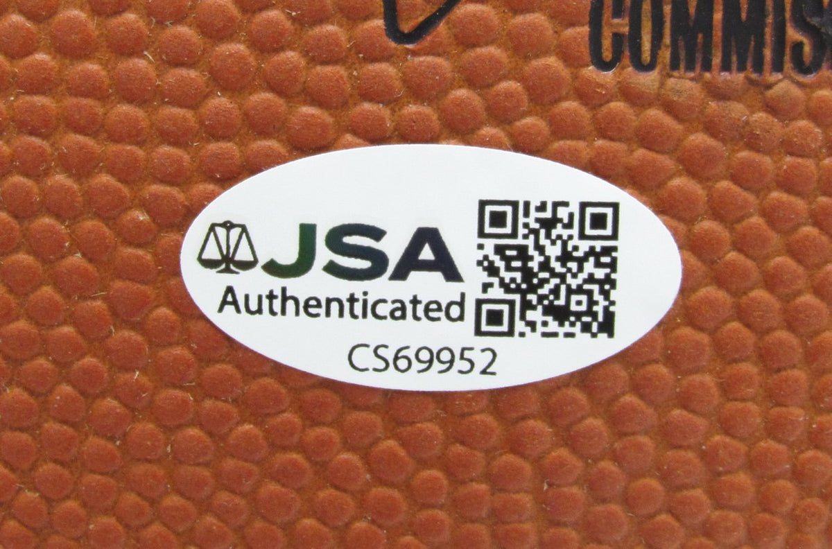 Mutombo/Oakley Signed/Auto Spalding NBA Basketball Rockets JSA XHC157